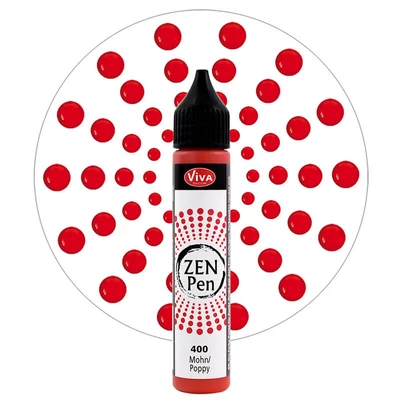 Zen Pen pöttyöző festéktoll, 28 ml - pipacspiros