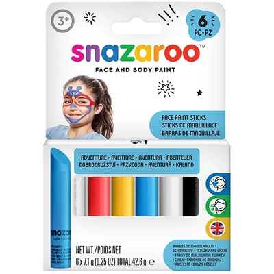 Snazaroo arcfestő kréta készlet - 6 szín, kaland
