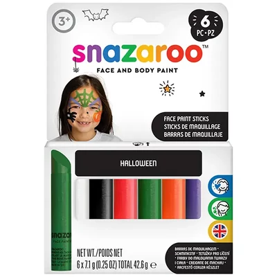 Snazaroo arcfestő kréta készlet - 6 szín, halloween