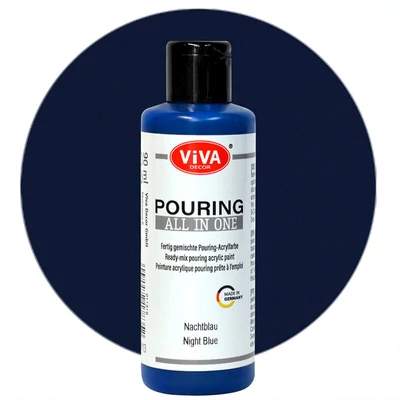 Pouring festék, All in One, 90 ml - éjkék