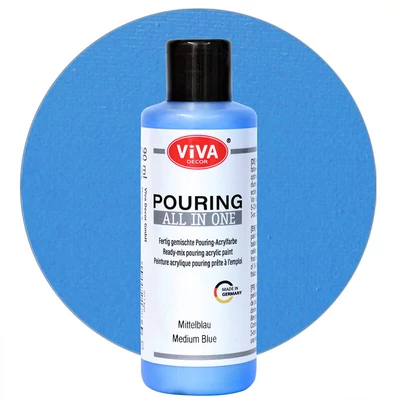 Pouring festék, All in One, 90 ml - középkék