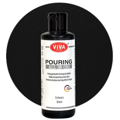 Pouring festék, All in One, 90 ml - fekete