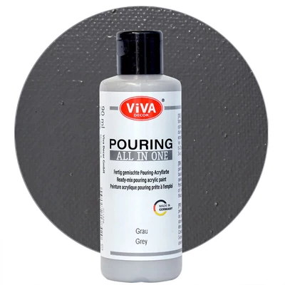 Pouring festék, All in One, 90 ml - szürke