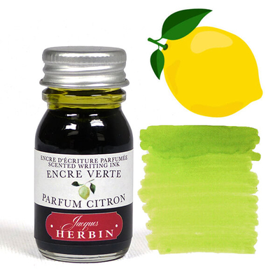 Illatos tinta, J. Herbin, 10 ml - zöld tinta, citrom illat
