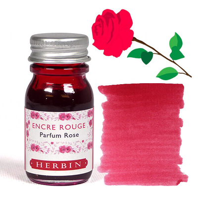 Illatos tinta, J. Herbin, 10 ml - piros tinta, rózsa illat