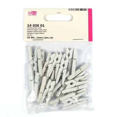 Facsipesz, 30 mm, 24 db - fehér