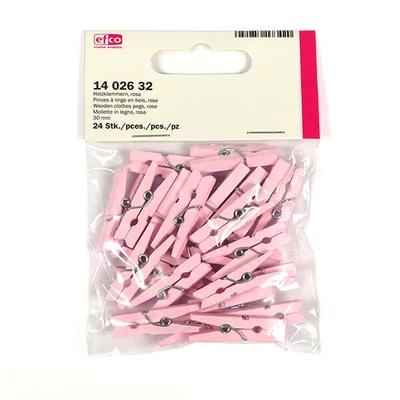 Facsipesz, 30 mm, 24 db - rózsaszín