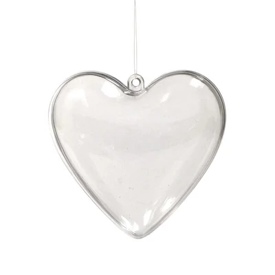 Kétrészes műanyag szív - 8 cm