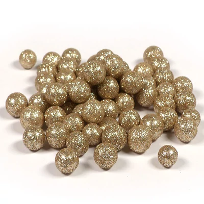 Hungarocell (styropor) bogyó, 1,5 cm - pezsgő glitter