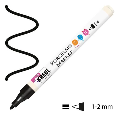 Porcelánfilc, Porcelain Marker - 34 kontúr fekete, fine