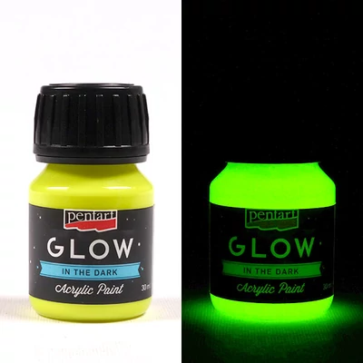 Pentart Glow sötétben világító akrilfesték, 30 ml - limezöld