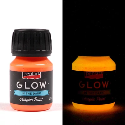 Pentart Glow sötétben világító akrilfesték, 30 ml - narancs