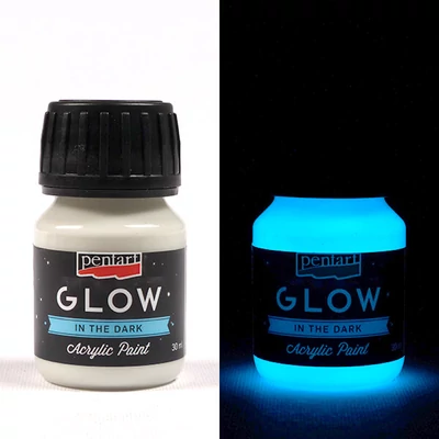 Pentart Glow sötétben világító akrilfesték, 30 ml - kékesfehér