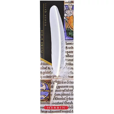 J. Herbin, lúdtoll penna tintához, 21 cm - fehér