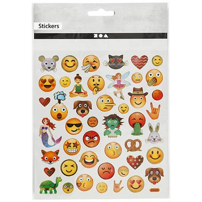Emoji öntapadós matrica 15x16,5 cm-es ív