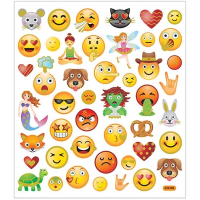 Emoji öntapadós matrica 15x16,5 cm-es ív