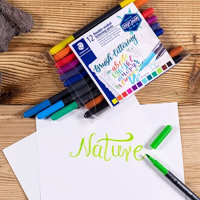 Ecsetirón készlet, Staedtler Design Journey, 0,5-0,8/1,0-6,0mm, kétvégű, 12 darab