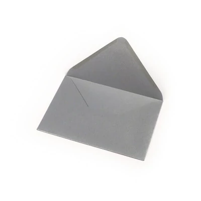 Boríték, C6, 11x16 cm - metál ezüst