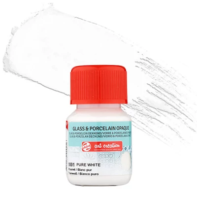 Art Creation üveg- és porcelánfesték, fedő, 30 ml - 1001 pure white