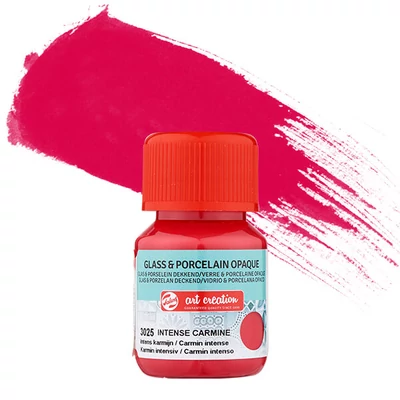 Art Creation üveg- és porcelánfesték, fedő, 30 ml - 3025 intense carmine