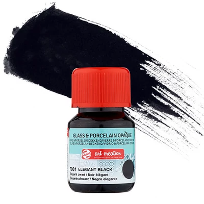 Art Creation üveg- és porcelánfesték, fedő, 30 ml - 7001 elegant black