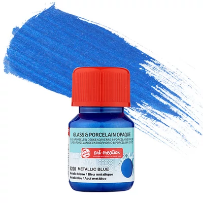 Art Creation üveg- és porcelánfesték, fedő, 30 ml - 8200 metallic blue