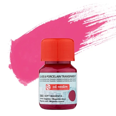 Art Creation üveg- és porcelánfesték, transzparens, 30 ml - 3503 soft magenta
