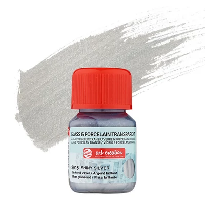 Art Creation üveg- és porcelánfesték, transzparens, 30 ml - 8015 shiny silver