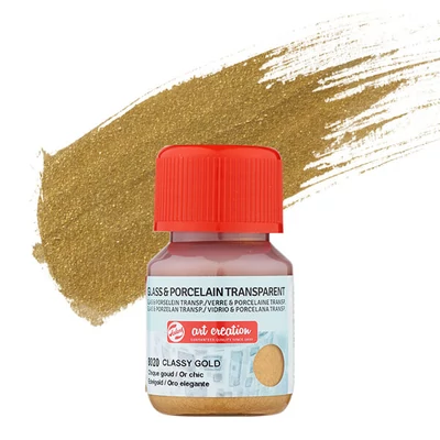 Art Creation üveg- és porcelánfesték, transzparens, 30 ml - 8020 classy gold