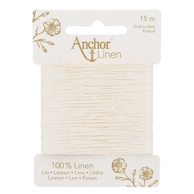 Hímzőfonal, Anchor Linen, 15 m - 01 hóvirág