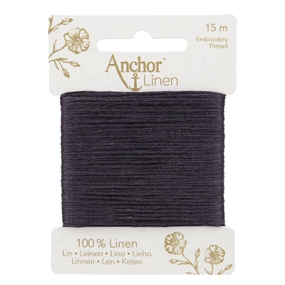 Hímzőfonal, Anchor Linen, 15 m - 08 faszén