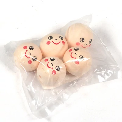 Préseltpapír fej - Babafej mosolygó, gömbölyű, 25 mm, 5 db