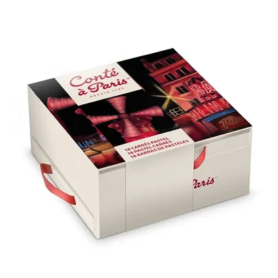 Conté pittkréta készlet - 18 db, 3 fiókos kartondobozban