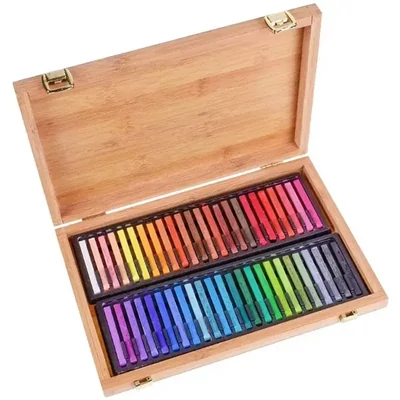 Conté pittkréta készlet - 48 db, bambuszfa dobozban