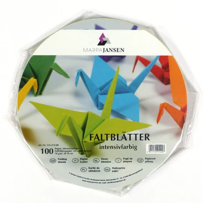 Origami papír, színes - 70 g, 100 lap, 18 cm kör