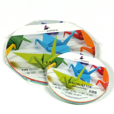 Origami papír, színes - 70 g, 100 lap, 12 cm kör