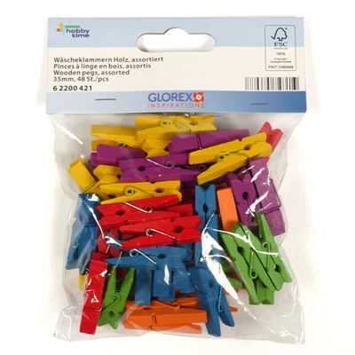 Facsipesz, 35 mm - színes mix, 48 db