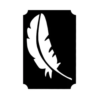 Tetováló sablon, öntapadós stencil - Madártoll 01