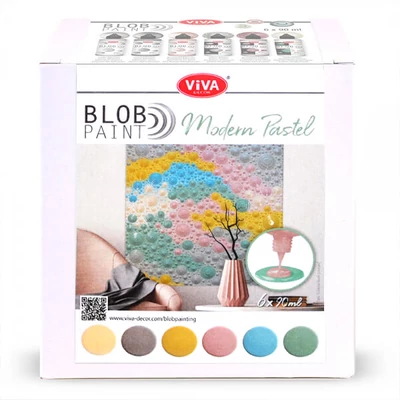 Pöttyöző festék készlet, Blob paint, 6x90 ml - Modern pasztell