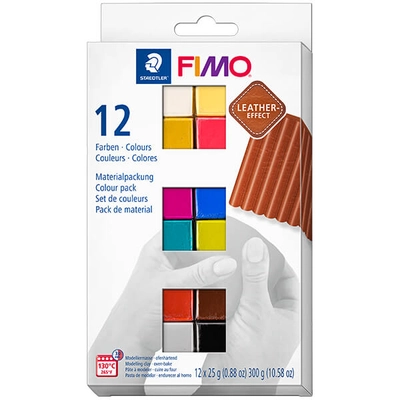 FIMO Effect Colour Pack Leather süthető gyurma készlet, 12x25 g