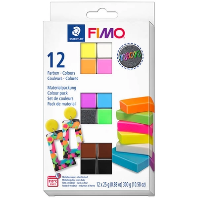 FIMO Effect Colour Pack süthető gyurma készlet, 12x25 g - Neon
