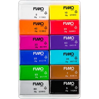 FIMO Soft Colour Pack süthető gyurma készlet, 12x25 g - Basic Colours