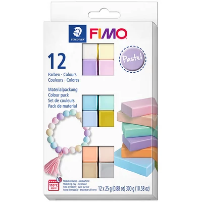 FIMO Soft Colour Pack süthető gyurma készlet, 12x25 g - Pastel Colours