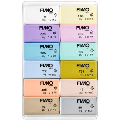 FIMO Soft Colour Pack süthető gyurma készlet, 12x25 g - Pastel Colours