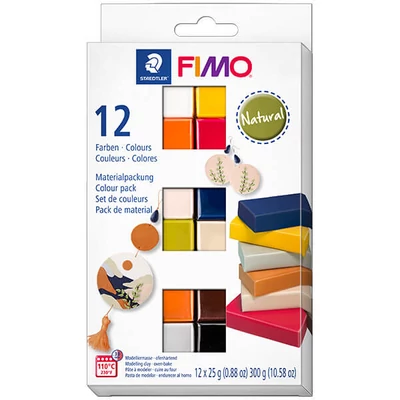 FIMO Soft Colour Pack süthető gyurma készlet, 12x25 g - Natural Colours