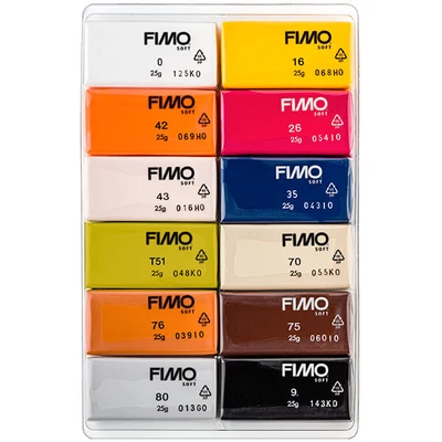 FIMO Soft Colour Pack süthető gyurma készlet, 12x25 g - Natural Colours