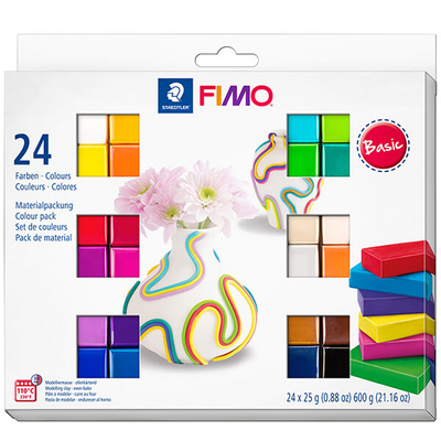 FIMO Soft Colour Pack süthető gyurma készlet, 24x25 g - Basic Colours
