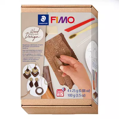 Fimo Soft süthető gyurma készlet, 4x25 g - Fa design, wood design