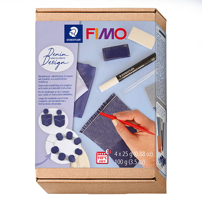 Fimo Soft süthető gyurma készlet, 4x25 g - Farmer design, denim design