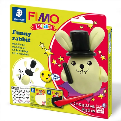 FIMO Kids süthető gyurma készlet, 2x42 g - Funny rabbit, vicces nyuszi